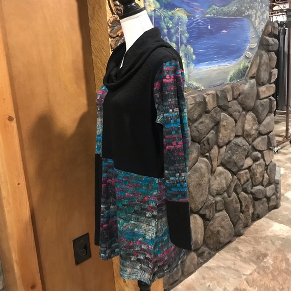 NWT Parsley & Sage Black Multi Cowl Neck Tunic - Picture 2 of 3